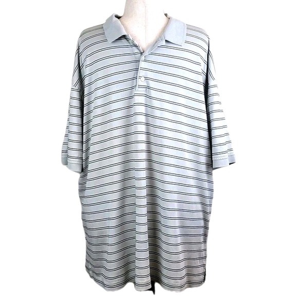 hathaway Other - Vintage 90s Hathaway Polo Shirt Mens XXL grey Pima Cotton stripes 3 three button